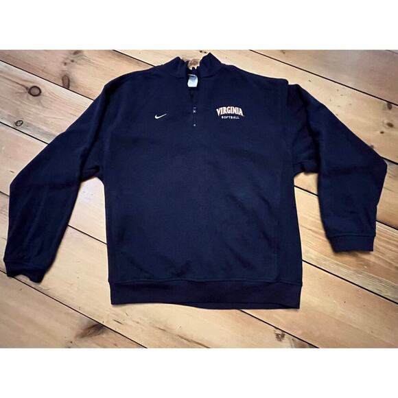 Nike University of Virginia Softball Pull over 1/4zip sweater jacket.thick.Large - Picture 1 of 7